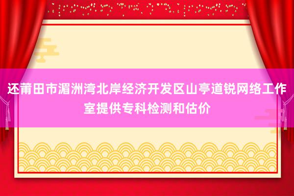 还莆田市湄洲湾北岸经济开发区山亭道锐网络工作室提供专科检测和估价