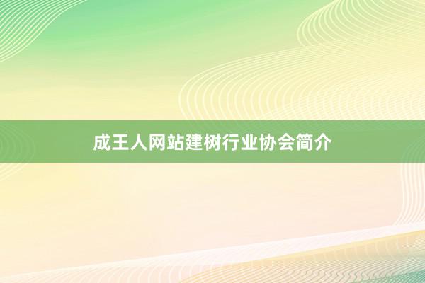 成王人网站建树行业协会简介