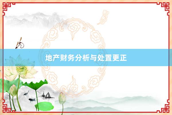地产财务分析与处置更正